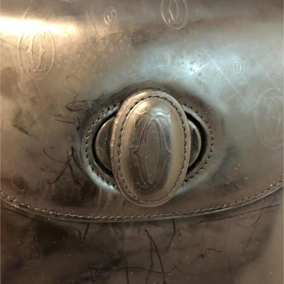 CARTIER BLACK LEATHER SHOULDER BAG - Picture 3 of 11